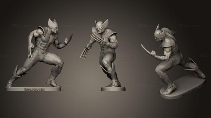 Статуэтки герои, монстры и демоны (Россомаха, STKM_0546) 3D модель для ЧПУ станка